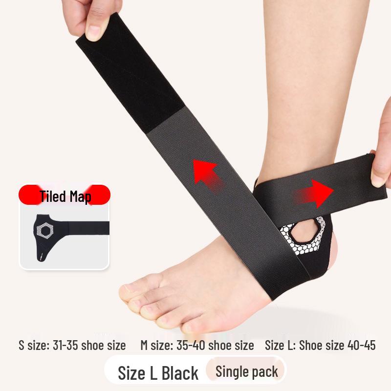 

Elastic Ankle-Foot Strap Set: Anti-Sprain Support Sleeve for Shoe Wear L Left Single чёрный