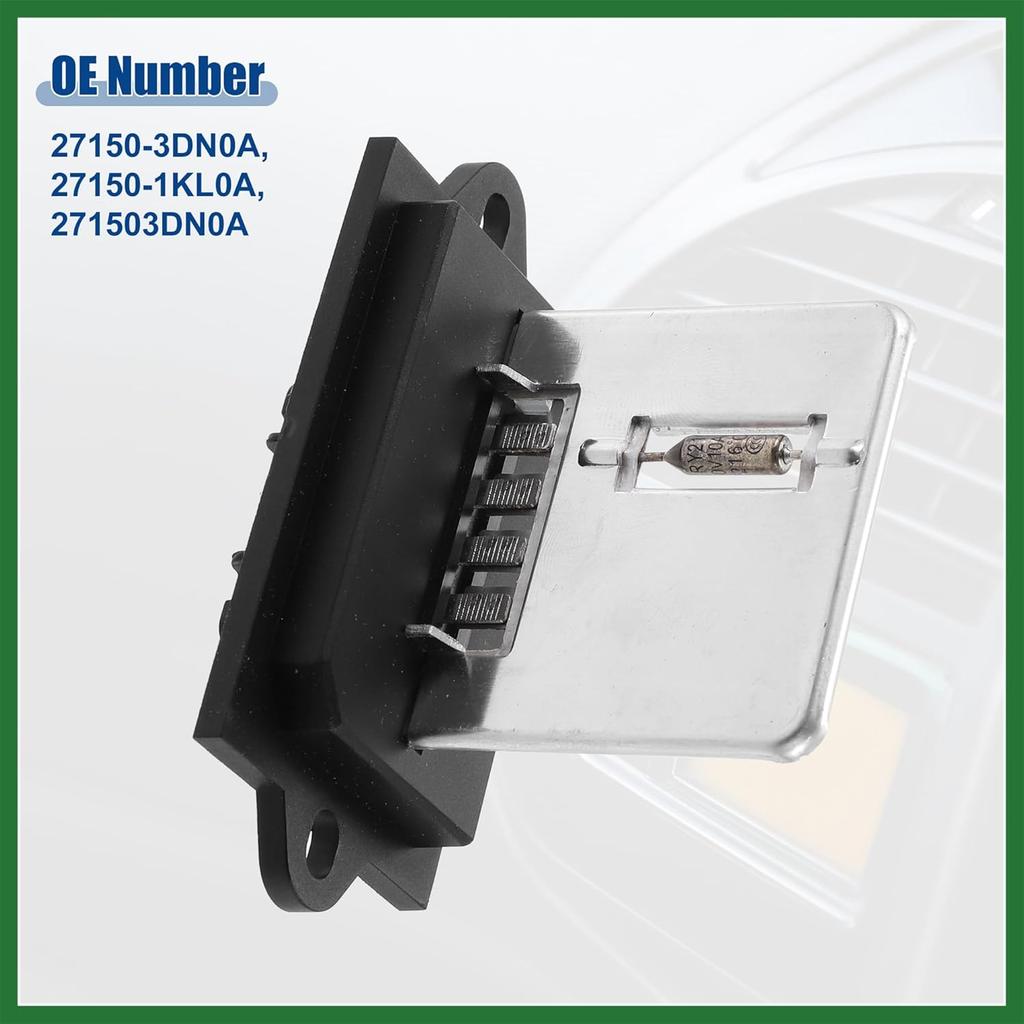 Motoforti HVAC Blower Motor Resistor Replacement Fit for Nissan Cube - Pack of 1 Black Silver Tone White Long-lasting