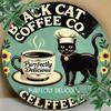 Vintage Black Cat Coffee Metal Tin Sign Indoor Outdoor Home Bar Decor Gift