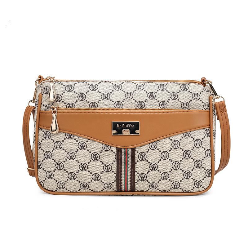 Retro Old-fashioned Bag Women's Bag Temperament Middle-aged Mother Bag Large Capacity Crossbody Underarm Bag Women