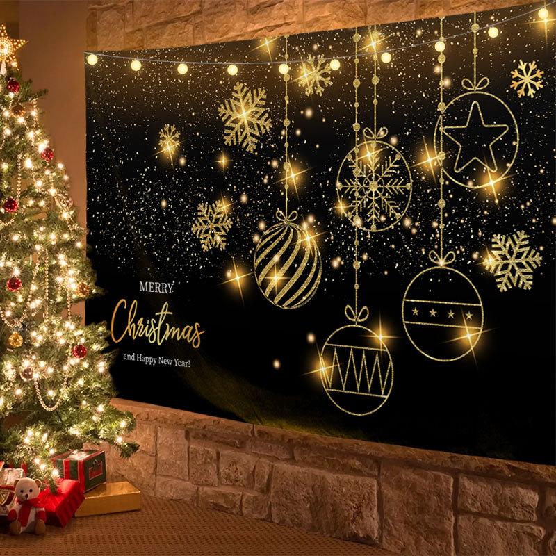 Christmas Tapestry Wall Mount Santa Claus Christmas Tree Fireplace Elk Tapestry Bedroom Living Room Dormitory Wall Decoration