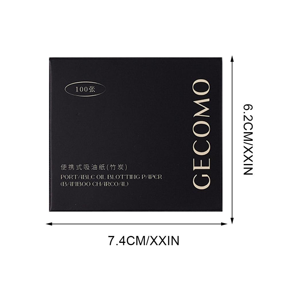 100 Sheets Oil Control Paper with Case & Powder Puff Oil Absorbing Sheets Bamboo Charcoal Face Oil Blotting Sheets for Oily Skin