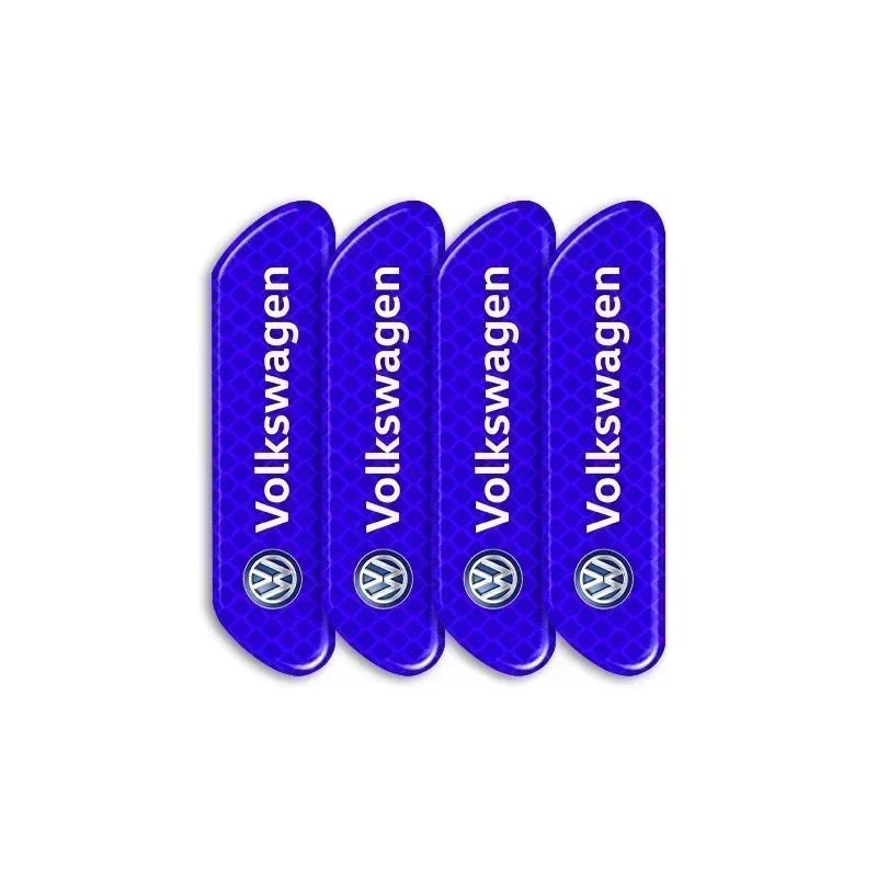 Valve Stems Caps New B5 New For Volkswagen 4PCS Car Door Safety Warning Reflective Mark Sticker Car Styling For Volkswagen VW PO