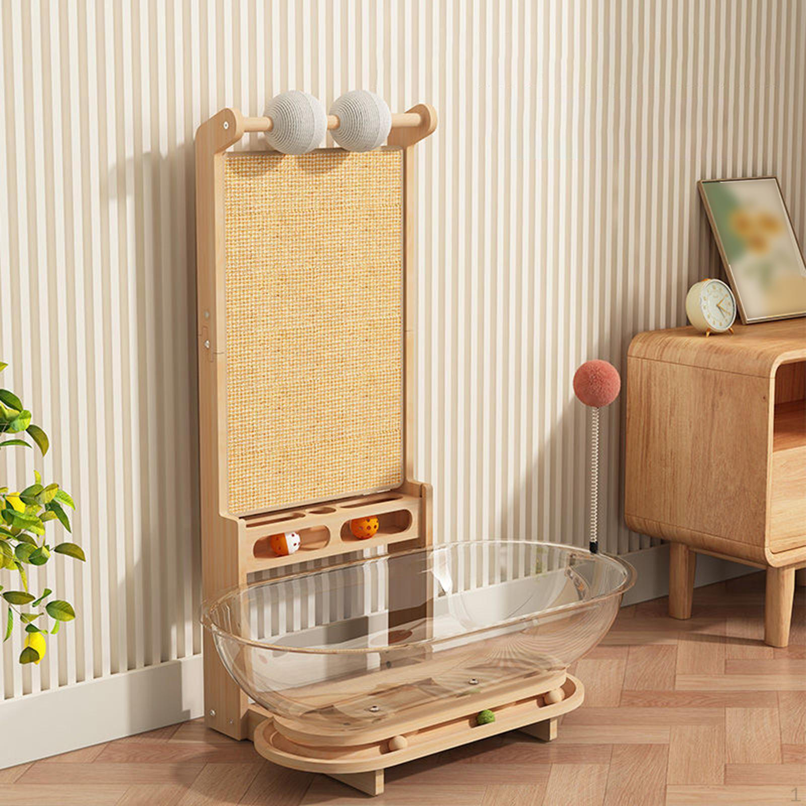 

Кровать для кошки в виде космической капсулы, интерактивная игрушка-мяч, защита стены, дивана, софы, когтеточка