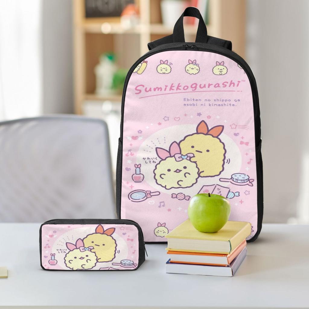 Sumikko Gurashi White Bear Kids Backpack Lunch Box Pencil Boxes for Boys Girls Backpacks Kawaii School Bag Bookbag Set
