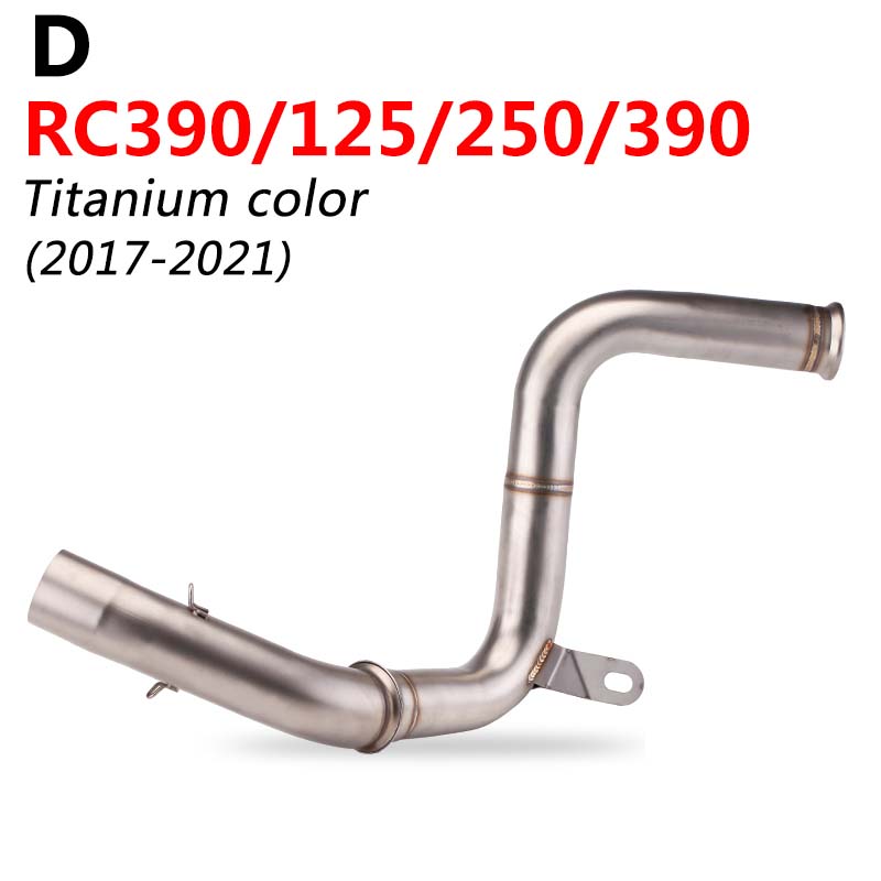 For 125 250 390 DUKE RC390 Motorcycle Exhaust Connector Tube Mid Middle Link Pipe Slip On Exhaust System 2017 2018 2019 2020