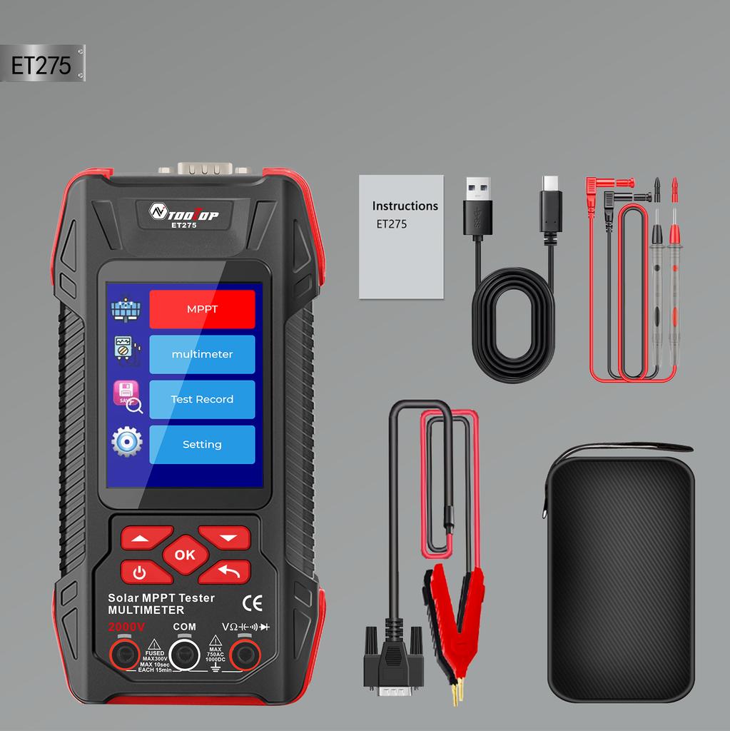 2000W Solar MPPT Meter HV Multimeter Voltage Current Power Curve Photovoltaic Energy Module Fault Diagnosis Solar Test Record