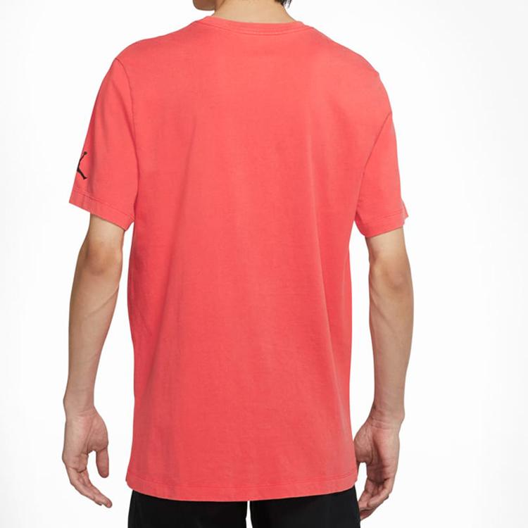 Jordan Gradient Letter Print Washed Crew Neck Short Sleeve T-Shirt Men Tops Red CN3108-631