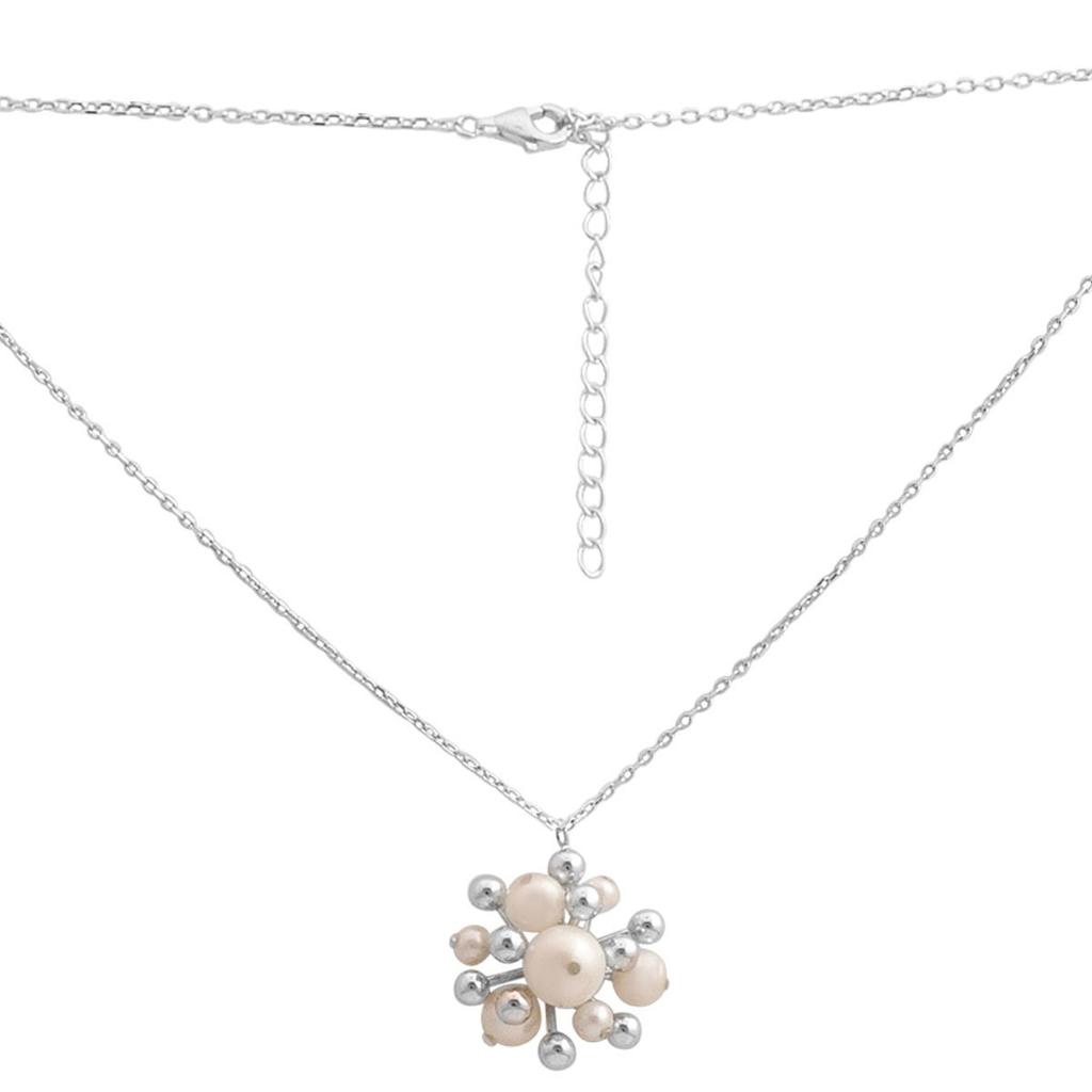 Silver Necklace with Natural Pearls, Item Weight 8.07 G (2185208)