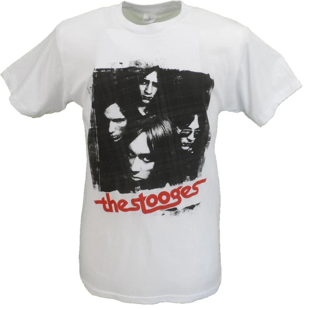 Unisexs White Official Iggy and the Stooges Four Faces T Shirt S