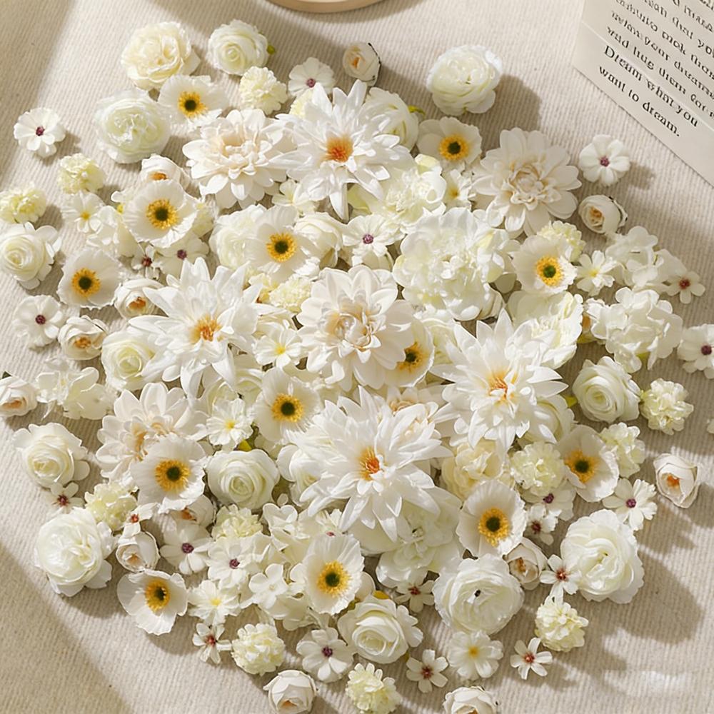 

Rose Artificial Flowers White Fake Flowers for Home Room Decor Garden Wedding Decoration DIY Crafts Gifts Garland Accessories 15Pcs белый