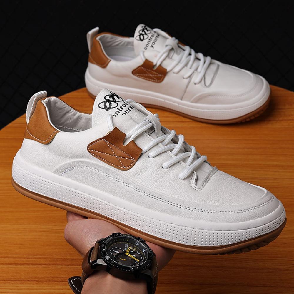 Fashion Sneakers Men's Autumn New Item Mens Leather Board Shoes Top Layer Cowhide Men Casual Shoes Man's Single Shoe Sneakers Trainers