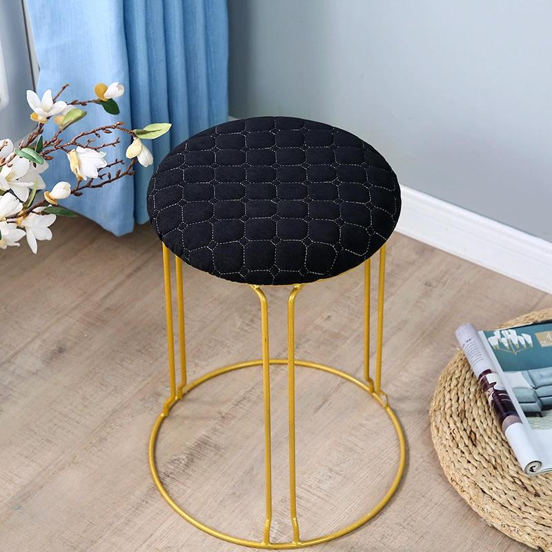 1PC Beschermhoes Antislip Effen Kleur Afneembaar Ronde Vorm Verdikt Stoelkussenhoes Minimalistische Stijl Krukhoes