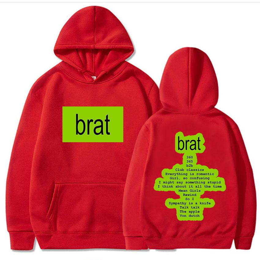 Charli XCX Singer Printing Hoodies Album Brat Graphic Hooded Sweatshirts Sudaderas Con Capucha Long Sleeve Casual Men Hoody