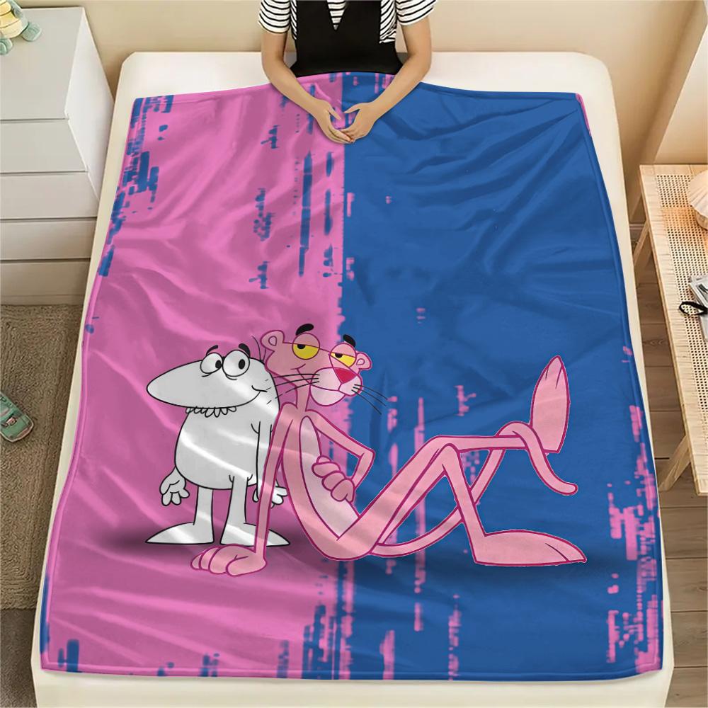 The Pink Panther Flannel Blanket, High Quality Comfortable for All Seasons, Home Decor, Warmth and Comfort