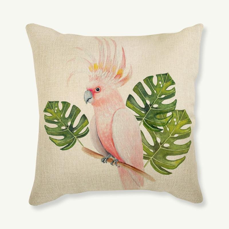

Toco Toucan Bird Pink Parrot Seagull Sofa Cushion Cotton Linen Butterfly Pattern Outdoor Pillows for Backyard Chair Throw Pillow 45x45cm 18x18in