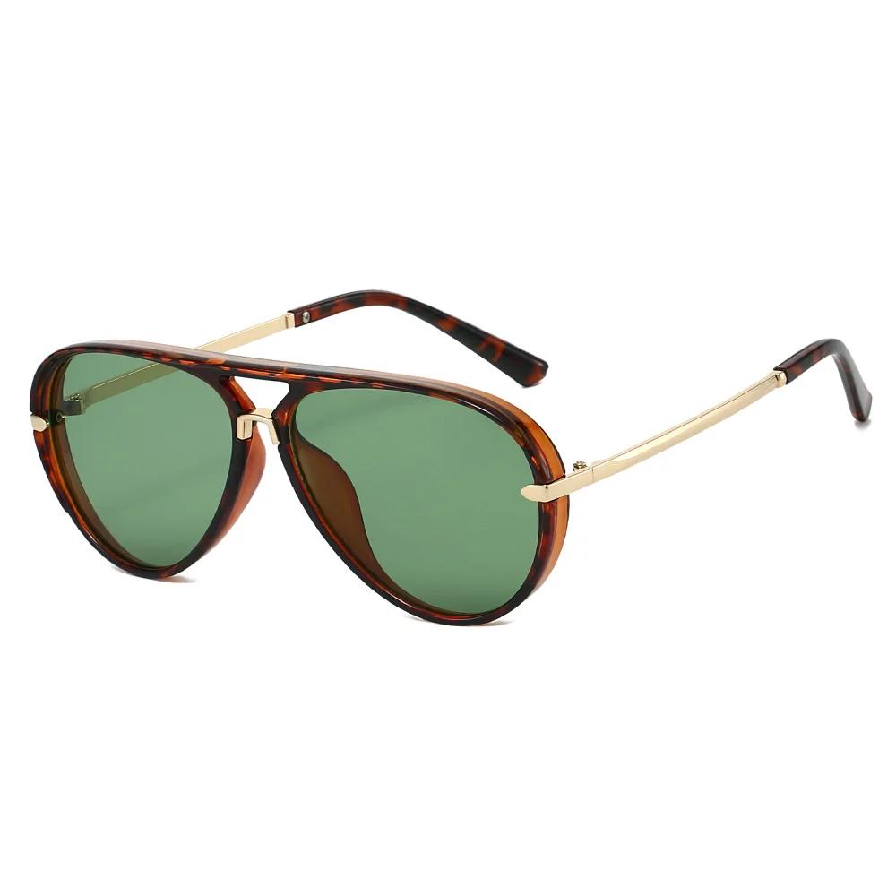 

New Big Frame Popular Pilot Sunglasses Women For Men Vintage Sun Glasses Punk Luxury Brand Designer y2k Metal Eye Glasses UV400