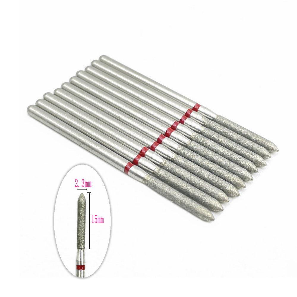 10pcs 2.35mm Shank Diamond Grinding Bur Drill Rotary Drill Dental Grinding Dental Polishing Burs Nail Drill Bits