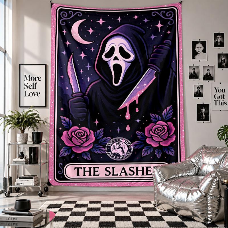 Wall TapestryScream Ghostface Art Hanging Cloth Decorative Background Cover for Room Decoration