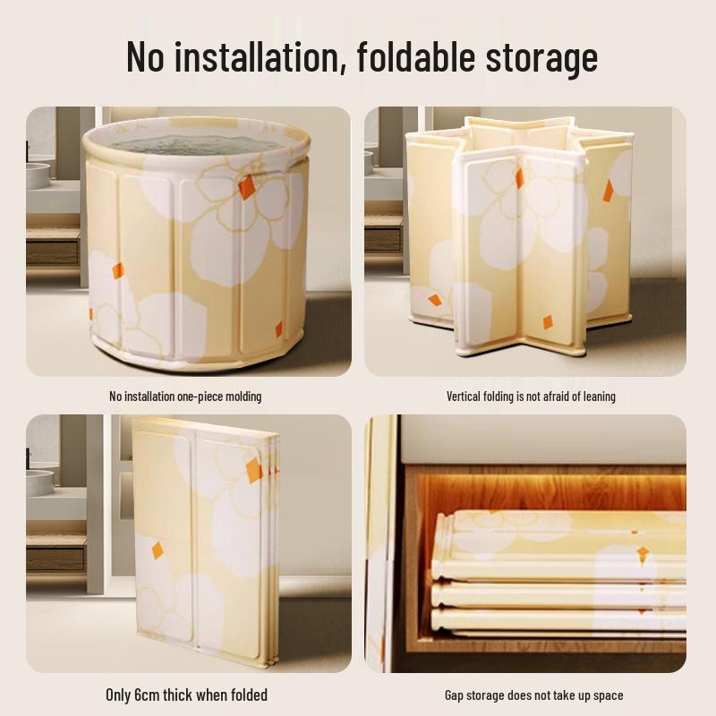 Adult Portable Folding Full Body Soaking Tub - Full Bucket Plus Cotton