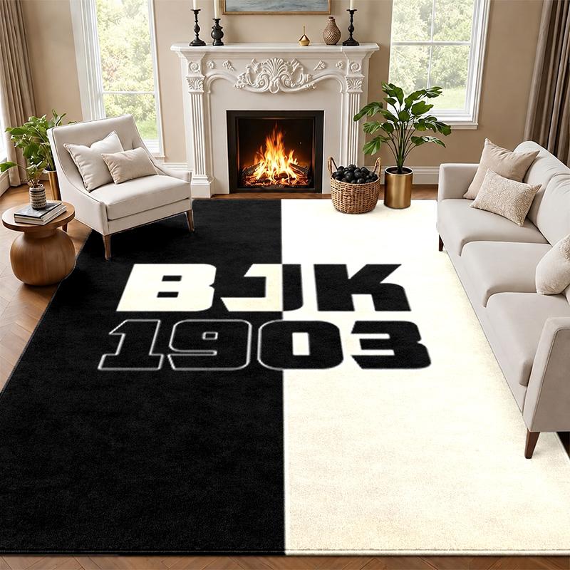 Besiktas JK Carpet Door Mat for Living Room or Bedroom Protective Mat Under Chair Office Decoration Christmas Gift Birthday Present