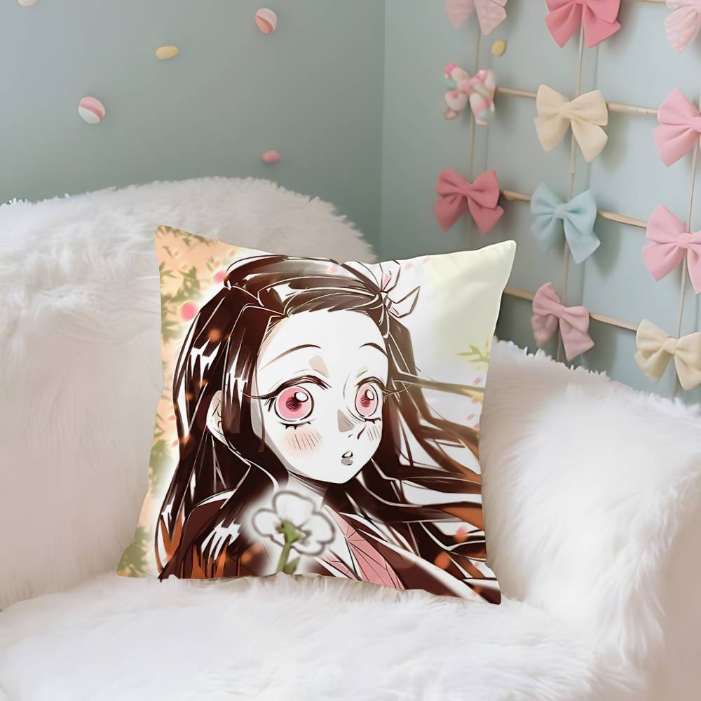 

KKimetsuS No YYaibas Case Plush Fabric Soft Pillowcase Double Sided Print Cushion Cover Household Gifts 40x40CM(16x16in)