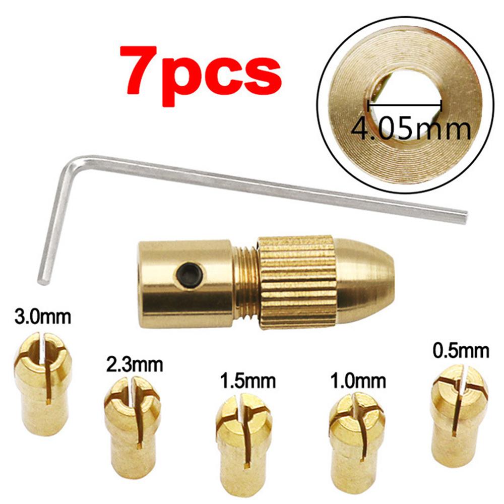 Ensemble de 7 pièces 2,35-5,05 mm Mandrins à Pince en Laiton Mini Mandrins Pour Arbre de Moteur Électrique Outils pour Forets Mandrin Métallique Adaptateur