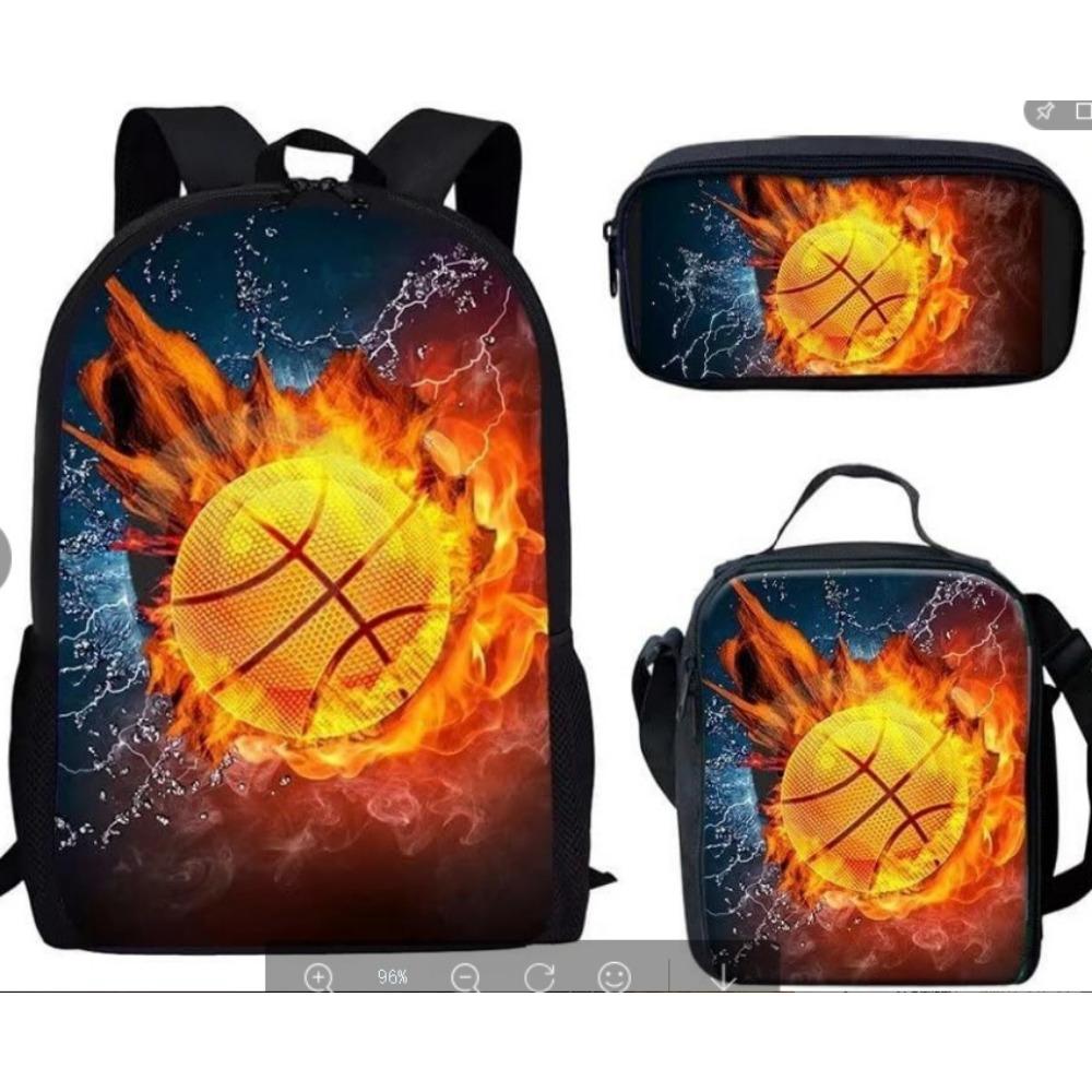 

Football Backpack Student School Bag Painted Printing Anti-splashing Pencil Case
