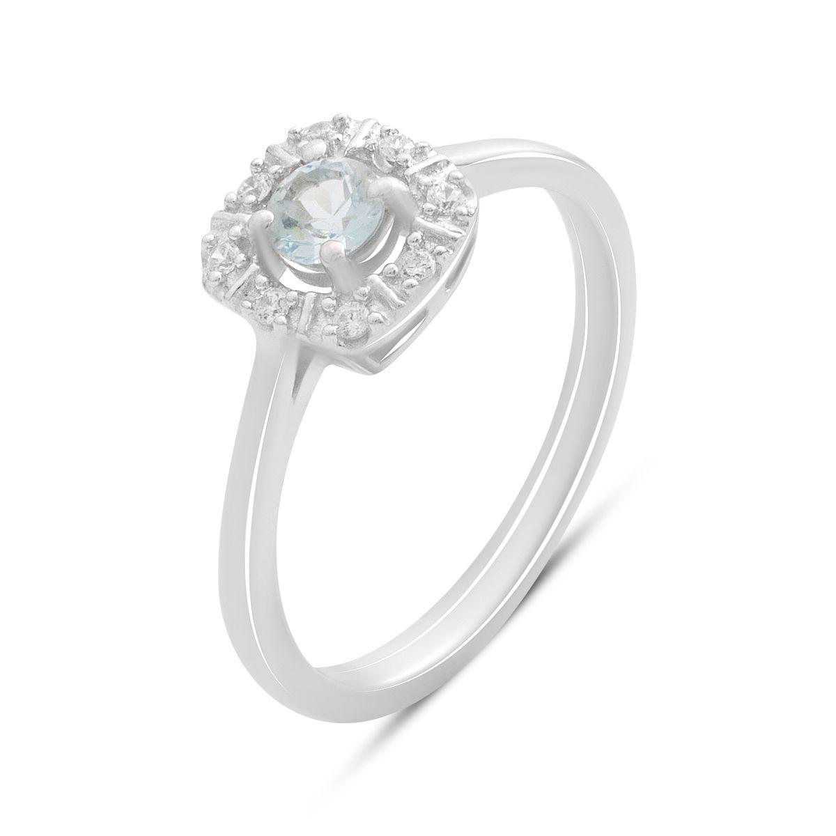 

Срібна каблучка з натуральним топазом 0.42ct, вага виробу 2,15 г (2188506) 17.5 небо синє світло кольору