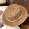 Lightweight Handwoven Sun Cap Sun Protection Flat Top Beach Hat Straw Boater Hat  Chic Travelers