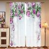 2 Pieces, Christmas Tree Purple Ball New Year Curtains -30% Blackout - Suitable for Living Room, Bedroom, Kitchen, Home Decorati