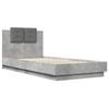 VidaXL Cadre de Lit avec Tête de Lit, Lit Simple avec Sommier à Lattes, Lit Adulte de Chambre, Moderne, Gris Béton 100x200 3209936