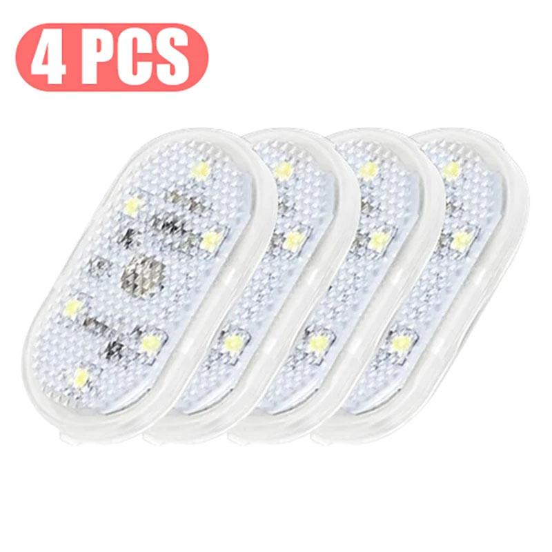 1/2/4PC Mini Car LED Light USB Charging Interior Lighting Lamp for Armrest Box Switch Touch Magnetic Reading Lamp Foot Light