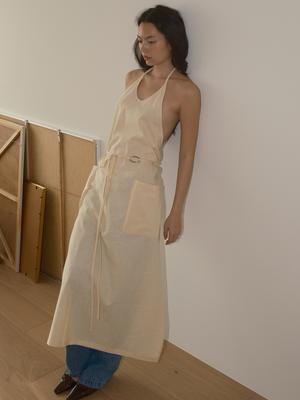 ECOMMAE Linen Maxi Apron (Butter)