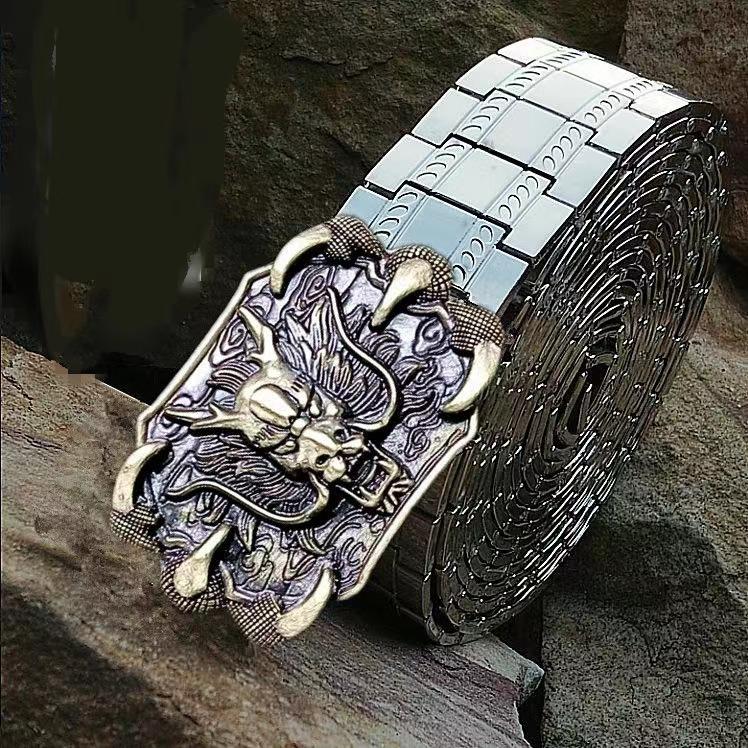 Belt Buckle Self-Defense Belt Men's Weapon Smooth Buckle Simple Multifunctional Whip Metal Decorative Belt