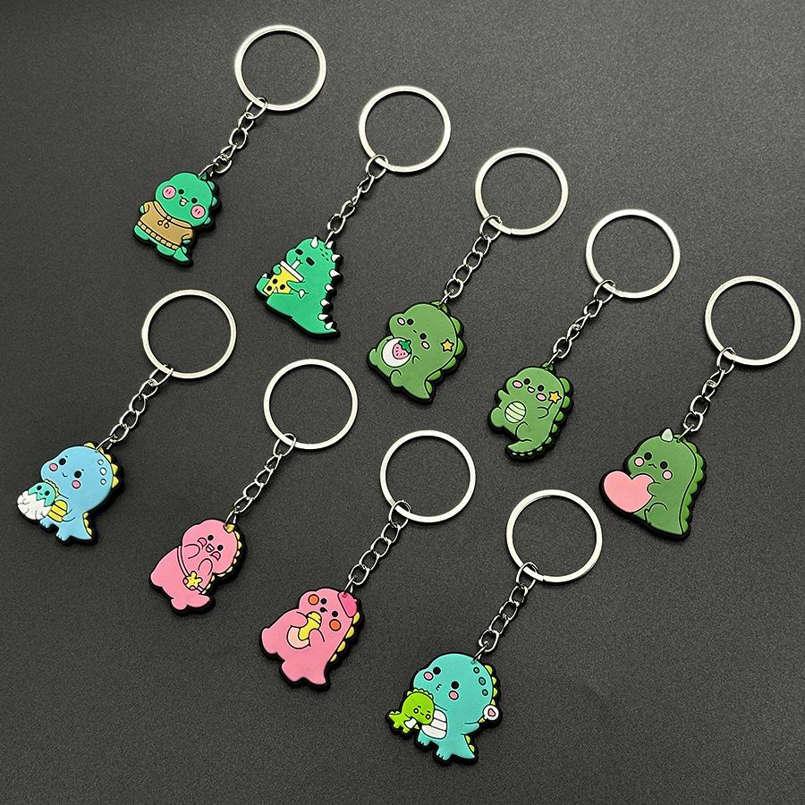 Creative PVC Dinosaur Keychain - Soft Rubber Bag Accessory & Car Pendant