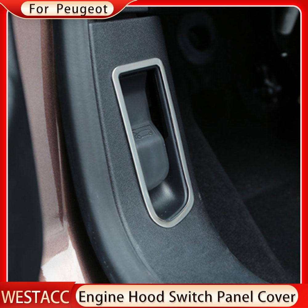 Ανοξείδωτο Ατσάλι Κάλυμμα Πάνελ Διακόπτη Κουμπιού Καπό Κινητήρα Αυτοκινήτου Διακοσμητικό Αυτοκόλλητο Επένδυση για Peugeot 2008 2014 - Αριστεροτίμονο