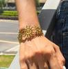 Yori Stainless Steel Hammered Spiral Sun Cuff Bracelet Bangle Rust Proof Office Ladies Chic Jewelry New 2025 Gift