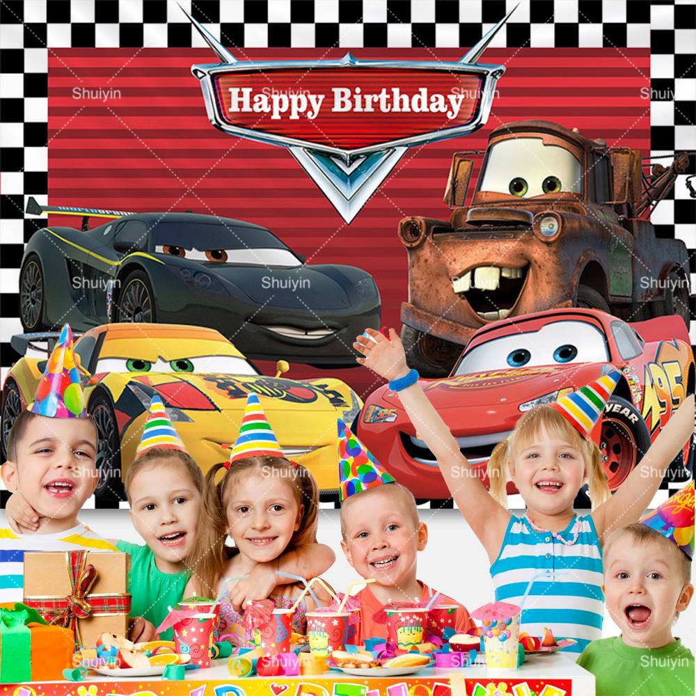 Disney Pixar Cars Lightning Mcqueen photo background for birthday party, studio photo background for kids, babies and baby welcome parties, AS41