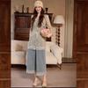 Women's Lace Blouse and Capri Denim Set