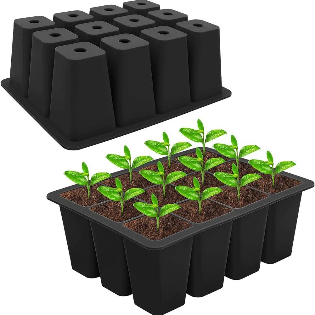 3-1PC Silicone Seed Trays 12 Holes Cell Propagator Growth Thickening Seedling Start Growth Tray For Greenhouse Seed Starter Tray