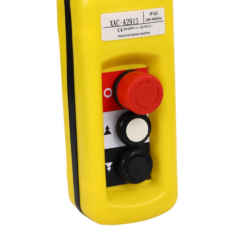 ABWR-Lift Control Pendant XAC-A2913 Waterproof Handheld Pushbutton Switch With Electric Hoist Handle, 2 Buttons With Two Speed A