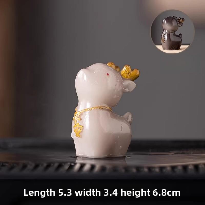 

Chameleon Deer Tea Pet Desktop Tea Playing Ornaments Chinese Bonsai Decoration Household Cute Tea Ceremony Accessories