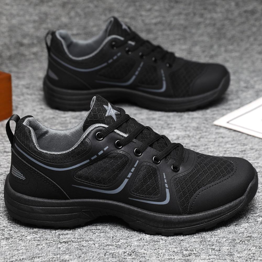 Training shoes Spring and autumn running shoes Black mesh breathable wear-resistant ultra-light training casual
