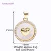Fashion Inlaid Zircon Pendants 18K Gold Plated Natural Shell Round/Star Shape Charms For DIY Necklace Jewelry Making Accessories