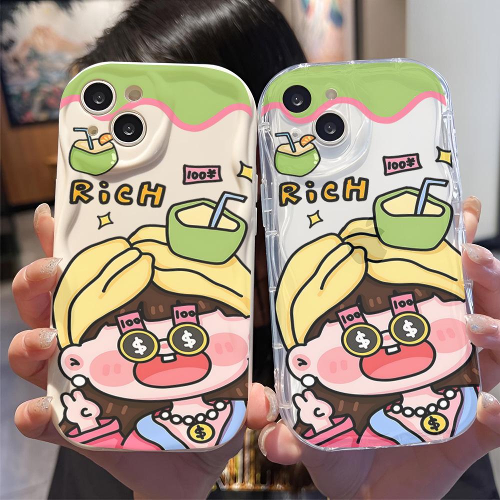 Fun Rich Rich Woman iPhone16 Mobile Phone Case 15 Girls Anti-drop Soft Case Apple 17pm Fun Cute 13