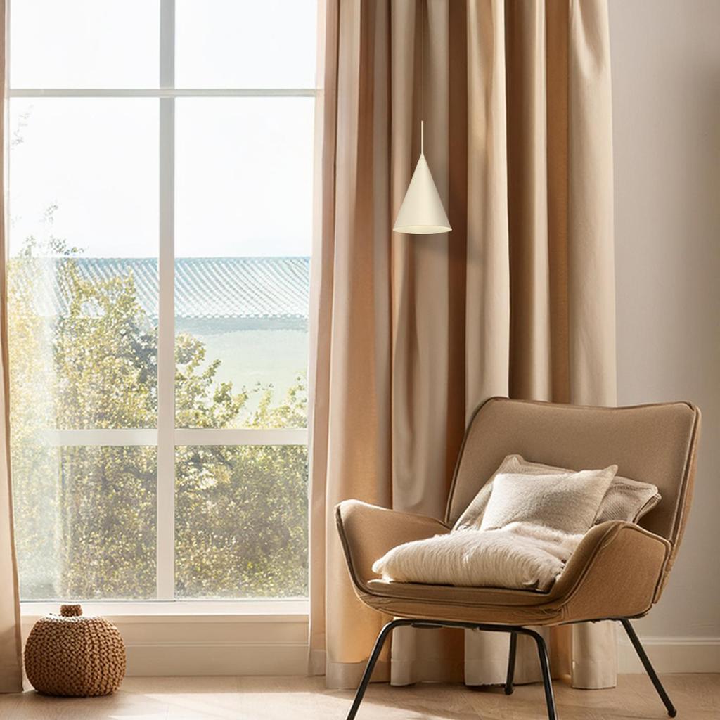 Lampa Wisząca Minimalistyczna Do Salonu Sypialni Kremowa Stożkowy Klosz Ø17Cm 1Xgx53 10W Capital Milagro