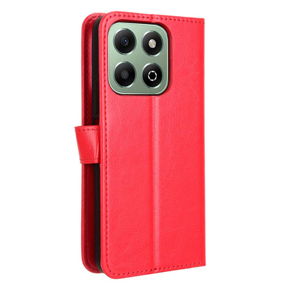 For Honor X6b 4G Phone Stand Case Crazy Horse Texture PU Leather Cover Wallet