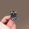 Women Brooch Enamel Colored Painting Owl Design Lapel Pin Smooth Edges Scarf Badge Clothing Bags Accessories