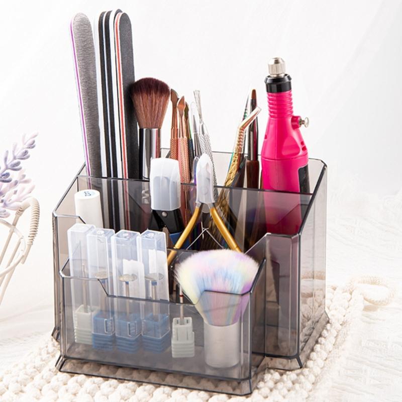 Nail Drill Holder Nail Drill Machine Storage Box Acrylic Nail Drill Bits Holder Makeup Brush Holder Manicure Tools